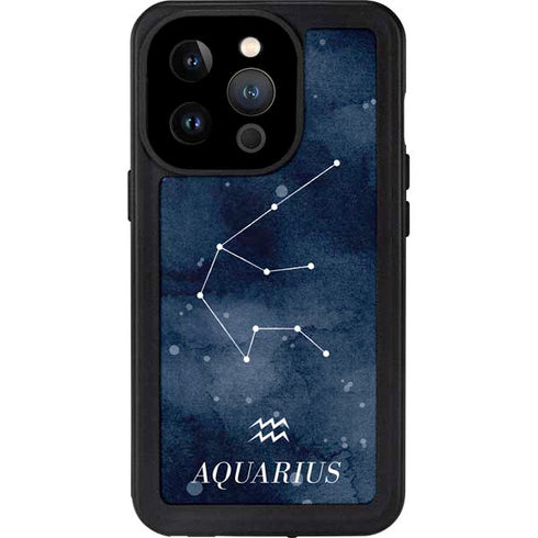 Aquarius Constellation iPhone 14 Pro Waterproof Case