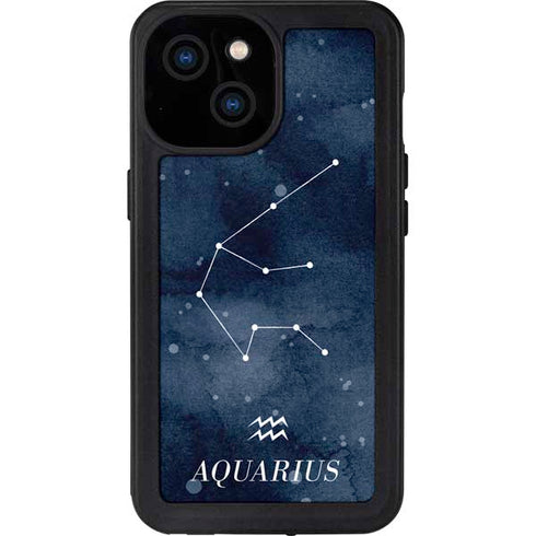 Aquarius Constellation iPhone 15 Waterproof Case