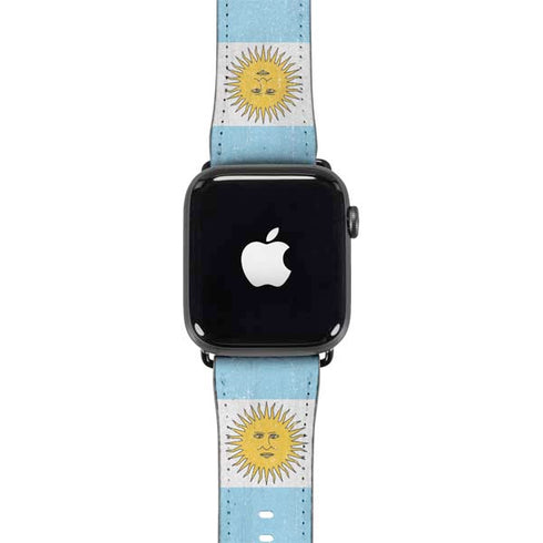 Argentina Flag Distressed Apple Watch Band 42-44mm