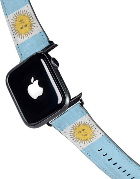 Argentina Flag Distressed Apple Watch Band 42-44mm
