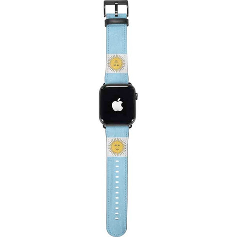 Argentina Flag Distressed Apple Watch Band 42-44mm