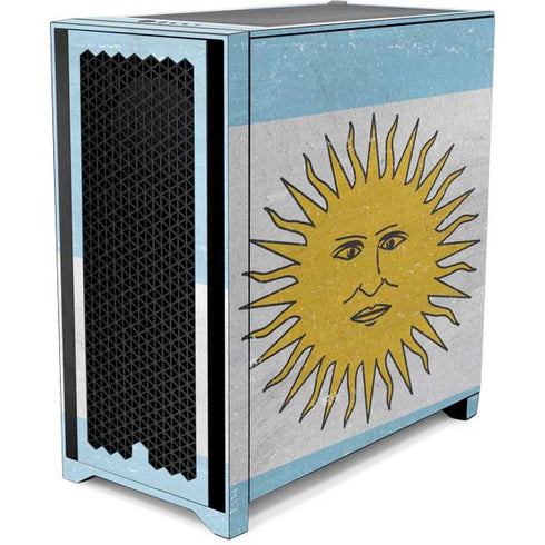 Argentina Flag Distressed Corsair 4000D Tempered Glass Mid-Tower ATX Case Skin