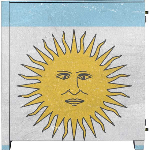 Argentina Flag Distressed Corsair 4000D Tempered Glass Mid-Tower ATX Case Skin