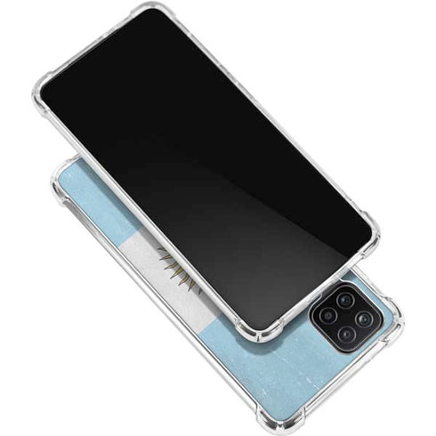 Argentina Flag Distressed Galaxy A12 Clear Case