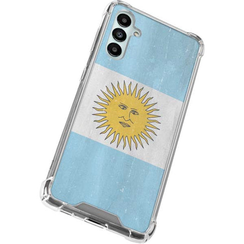 Argentina Flag Distressed Galaxy A14 5G Clear Case