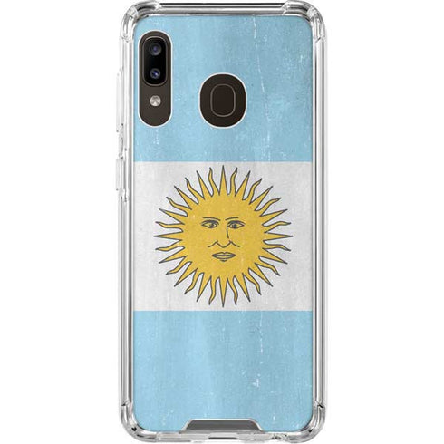 Argentina Flag Distressed Galaxy A30 Clear Case