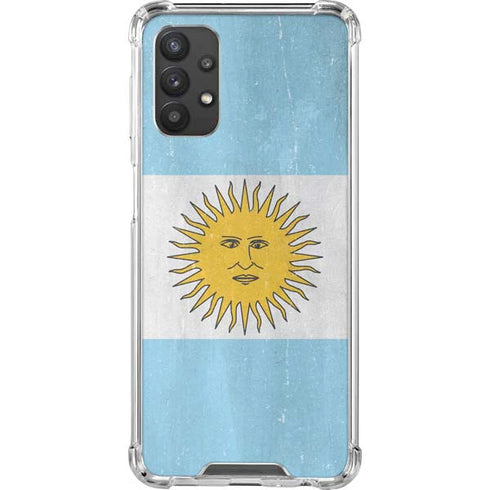 Argentina Flag Distressed Galaxy A32 5G Clear Case