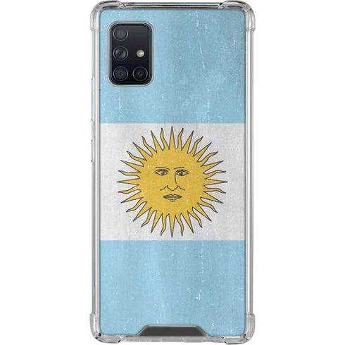 Argentina Flag Distressed Galaxy A51 5G Clear Case