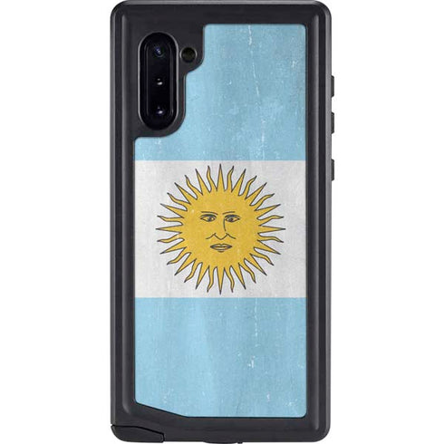 Argentina Flag Distressed Galaxy Note 10 Waterproof Case