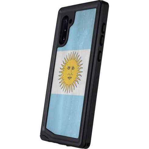 Argentina Flag Distressed Galaxy Note 10 Waterproof Case