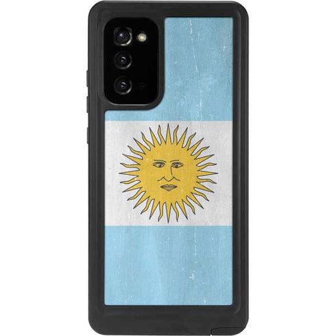 Argentina Flag Distressed Galaxy Note20 5G Waterproof Case