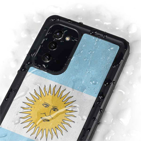 Argentina Flag Distressed Galaxy Note20 5G Waterproof Case
