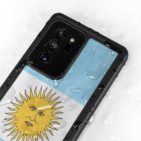 Argentina Flag Distressed Galaxy Note20 Ultra 5G Waterproof Case