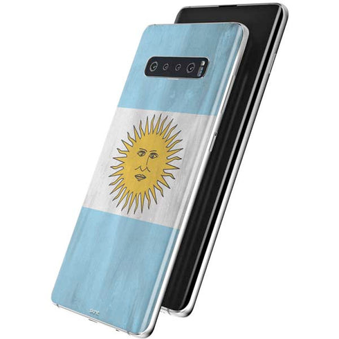 Argentina Flag Distressed Galaxy S10 Plus Skin