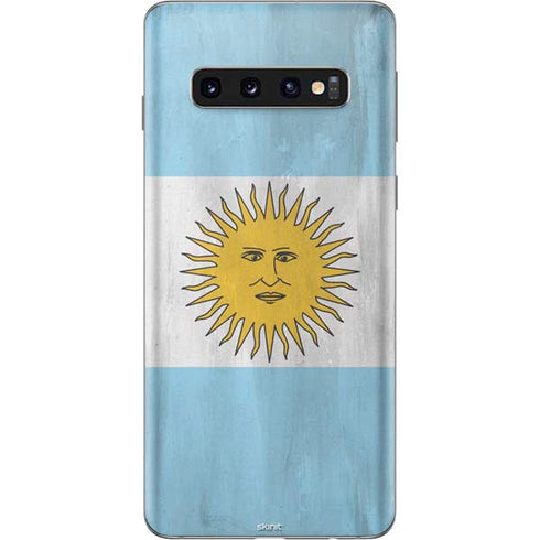 Argentina Flag Distressed Galaxy S10 Skin
