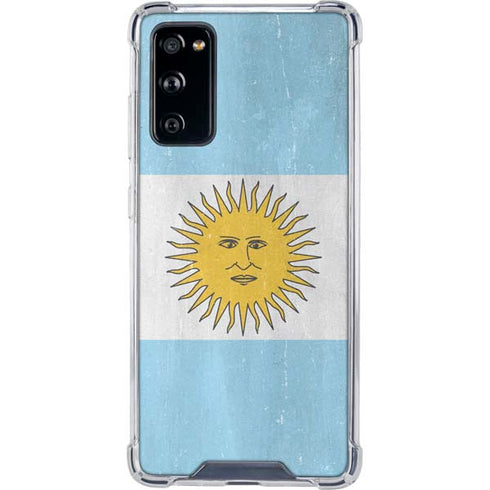 Argentina Flag Distressed Galaxy S20 FE Clear Case