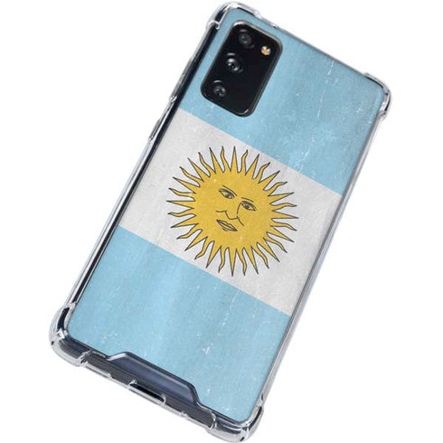 Argentina Flag Distressed Galaxy S20 FE Clear Case