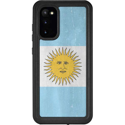Argentina Flag Distressed Galaxy S20 Waterproof Case