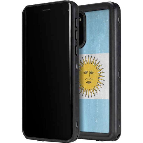 Argentina Flag Distressed Galaxy S20 Waterproof Case