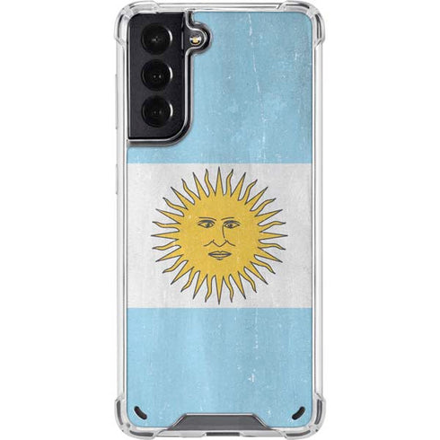 Argentina Flag Distressed Galaxy S21 5G Clear Case