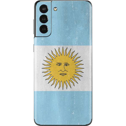 Argentina Flag Distressed Galaxy S21 Plus 5G Skin