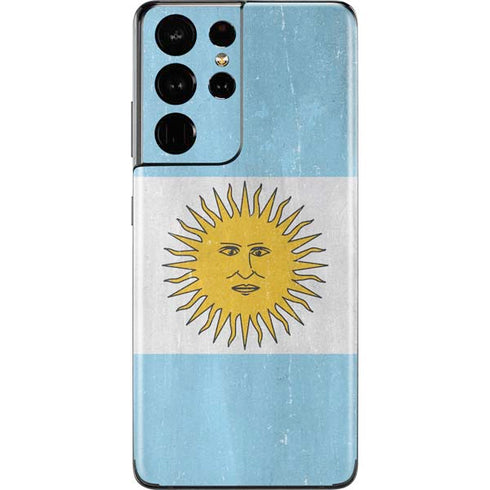 Argentina Flag Distressed Galaxy S21 Ultra 5G Skin