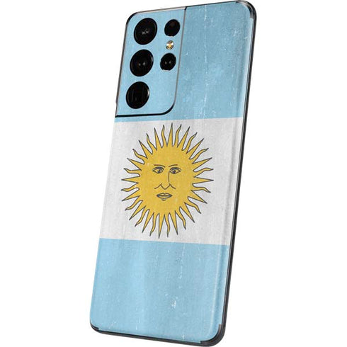 Argentina Flag Distressed Galaxy S21 Ultra 5G Skin