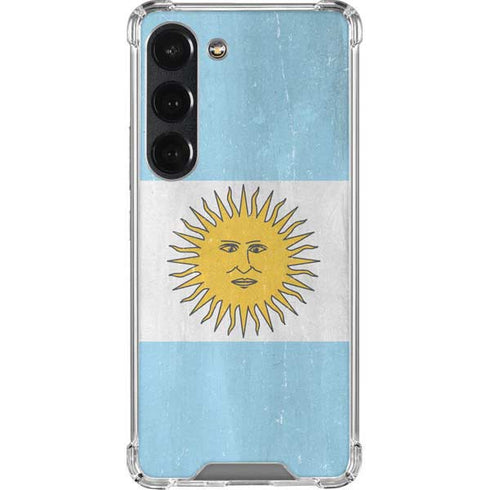 Argentina Flag Distressed Galaxy S23 Clear Case