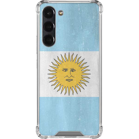 Argentina Flag Distressed Galaxy S23 Plus Clear Case