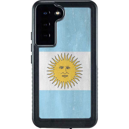 Argentina Flag Distressed Galaxy S23 Plus Waterproof Case