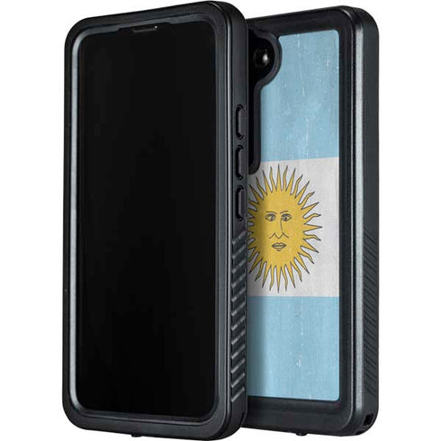 Argentina Flag Distressed Galaxy S23 Plus Waterproof Case
