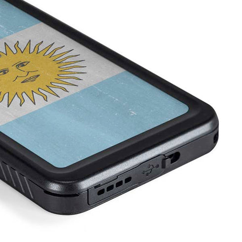 Argentina Flag Distressed Galaxy S23 Plus Waterproof Case
