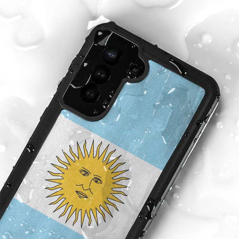Argentina Flag Distressed Galaxy S23 Plus Waterproof Case
