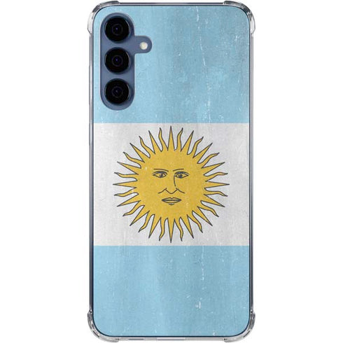Argentina Flag Distressed Galaxy S24 Clear Case