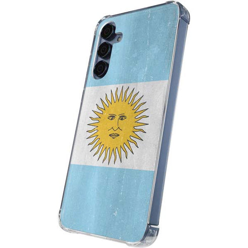 Argentina Flag Distressed Galaxy S24 Clear Case