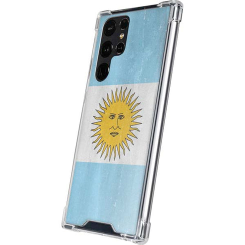 Argentina Flag Distressed Galaxy S24 Ultra Clear Case