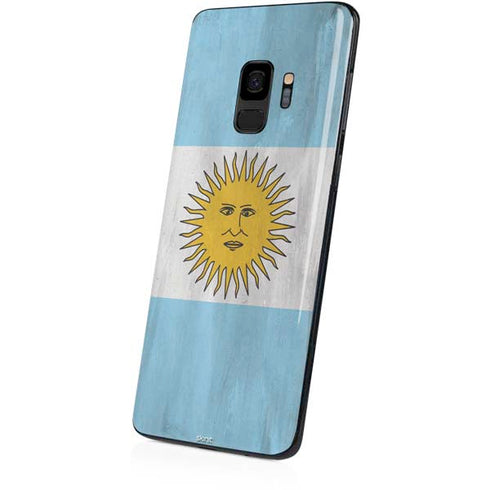Argentina Flag Distressed Galaxy S9 Skin