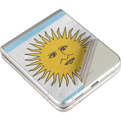 Argentina Flag Distressed Galaxy Z Flip3 5G Skin