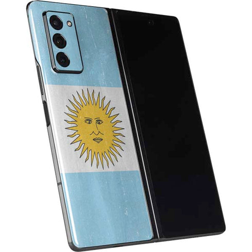 Argentina Flag Distressed Galaxy Z Fold2 5G Skin