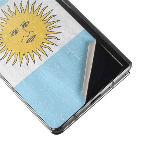 Argentina Flag Distressed Galaxy Z Fold2 5G Skin
