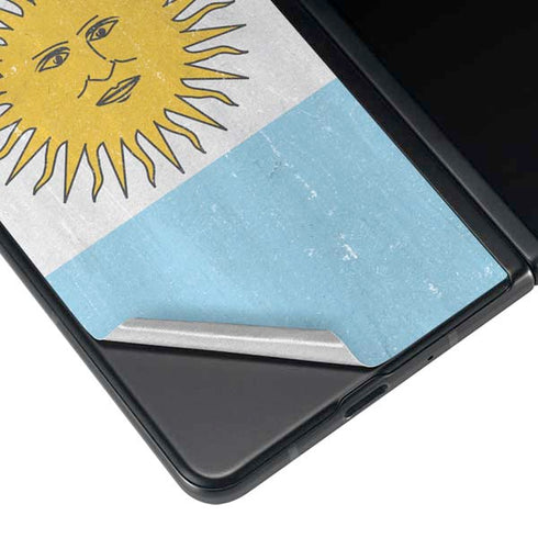 Argentina Flag Distressed Galaxy Z Fold3 5G Skin
