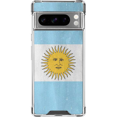 Argentina Flag Distressed Google Pixel 8 Pro Clear Case
