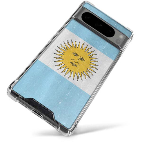Argentina Flag Distressed Google Pixel 8 Pro Clear Case