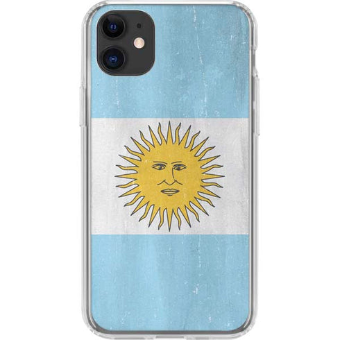 Argentina Flag Distressed iPhone 11 Clear Case