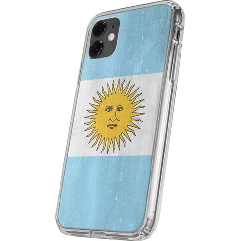 Argentina Flag Distressed iPhone 11 Clear Case