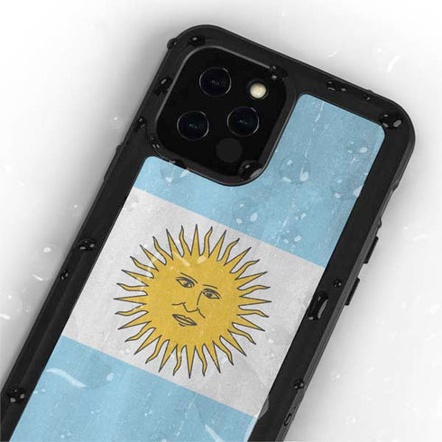 Argentina Flag Distressed iPhone 12 Pro Waterproof Case