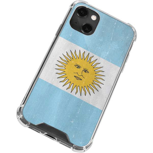 Argentina Flag Distressed iPhone 13 Mini Clear Case