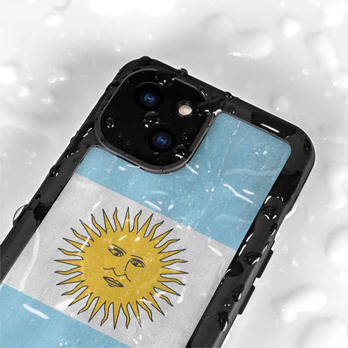 Argentina Flag Distressed iPhone 13 Mini Waterproof Case