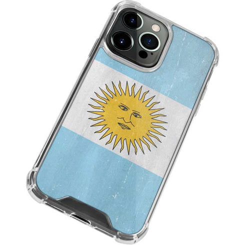 Argentina Flag Distressed iPhone 13 Pro Max Clear Case