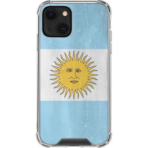Argentina Flag Distressed iPhone 14 Plus Clear Case